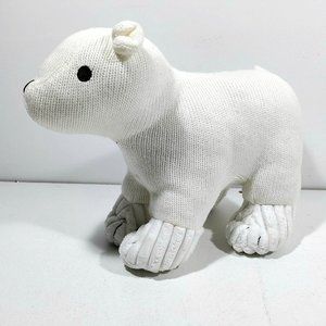 Polar Bear Plush Knitted Stuffed Animal Toy 8" Tall